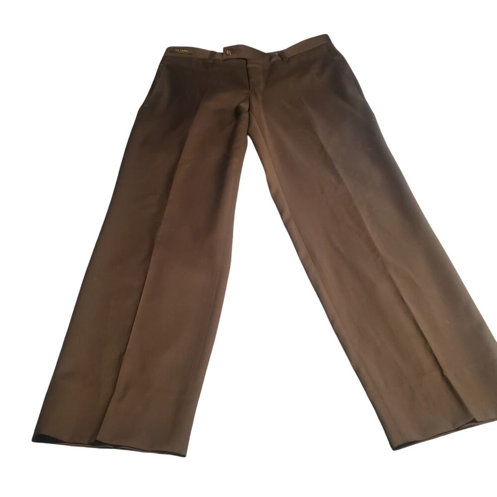 Ted Baker (32x29) Jefferson Pants Mens Classic Fit Wool Black Flat Front